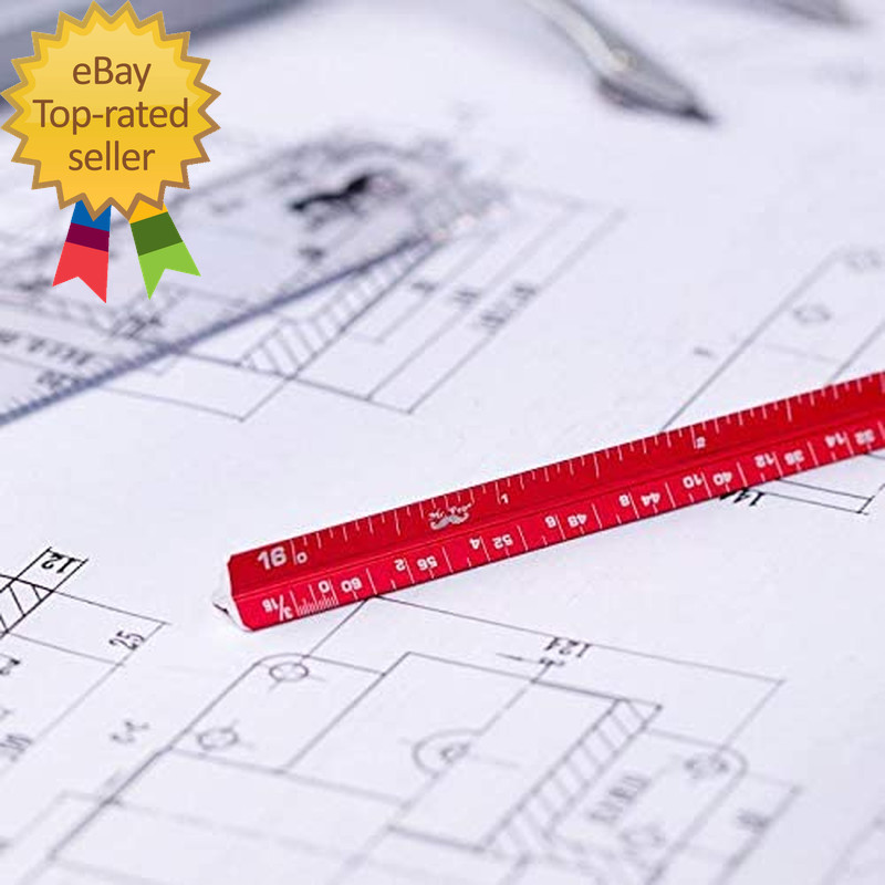 6 Inch, 2 Pack, Pocket Size Ruler, Small Architectural Scale