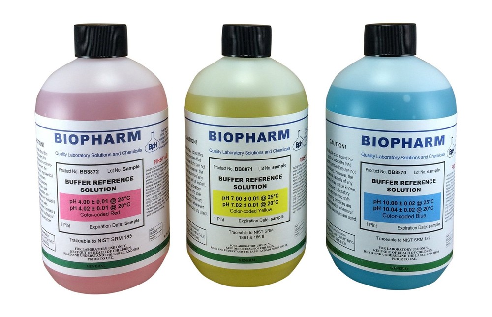 pH Buffer Calibration Solution 3-Pack: 4.00, 7.00, 10.00 Buffers —...