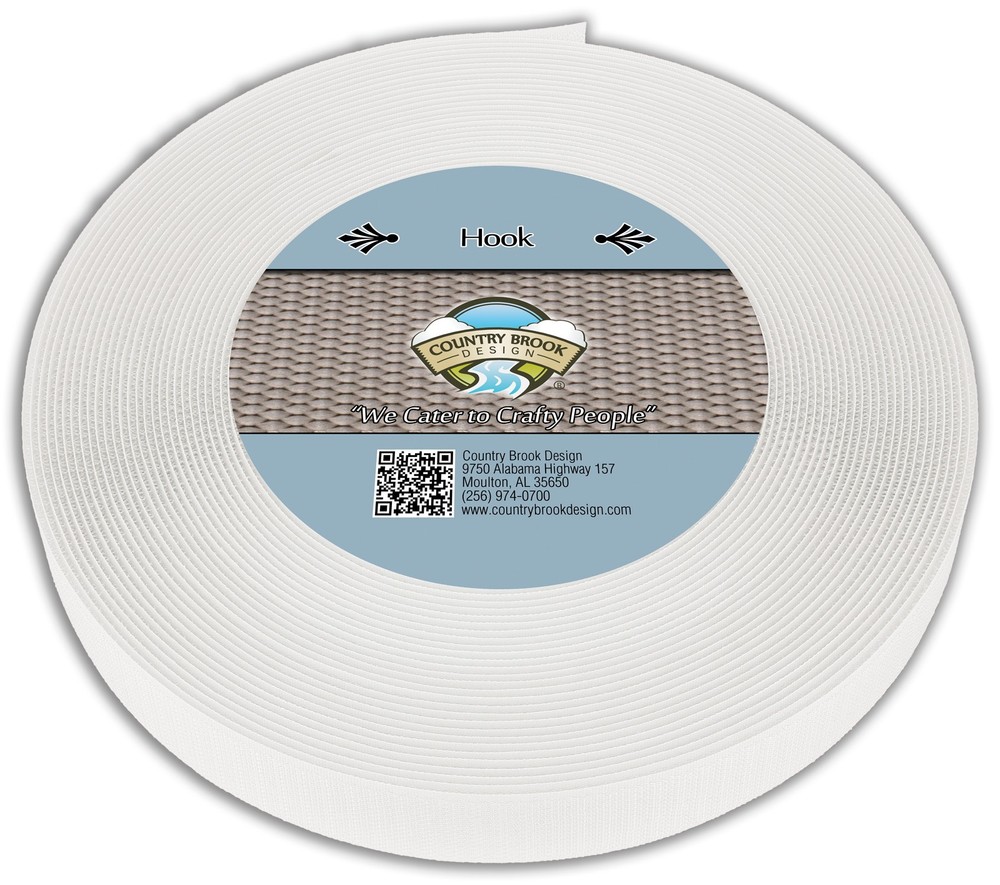 Country Brook Design | White Sew On Hook Only (1 inch, 10 yards)
