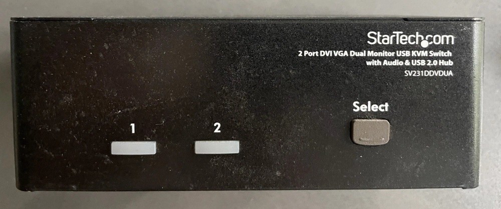 StarTech.com SV231DDVDUA 2-Ports External KVM Switch with power cable