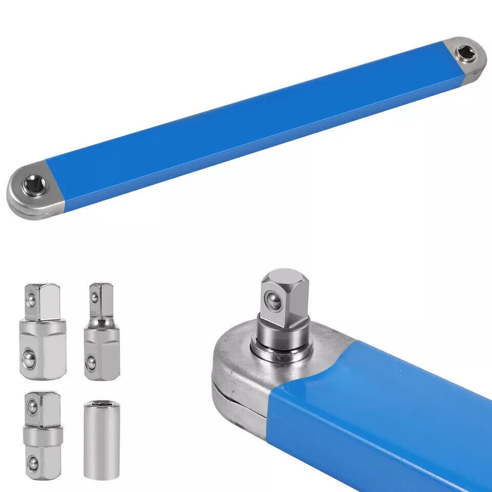 2 Set Offset Extension Wrench Set Ratchet Spanner Wrench with Extender Adapter