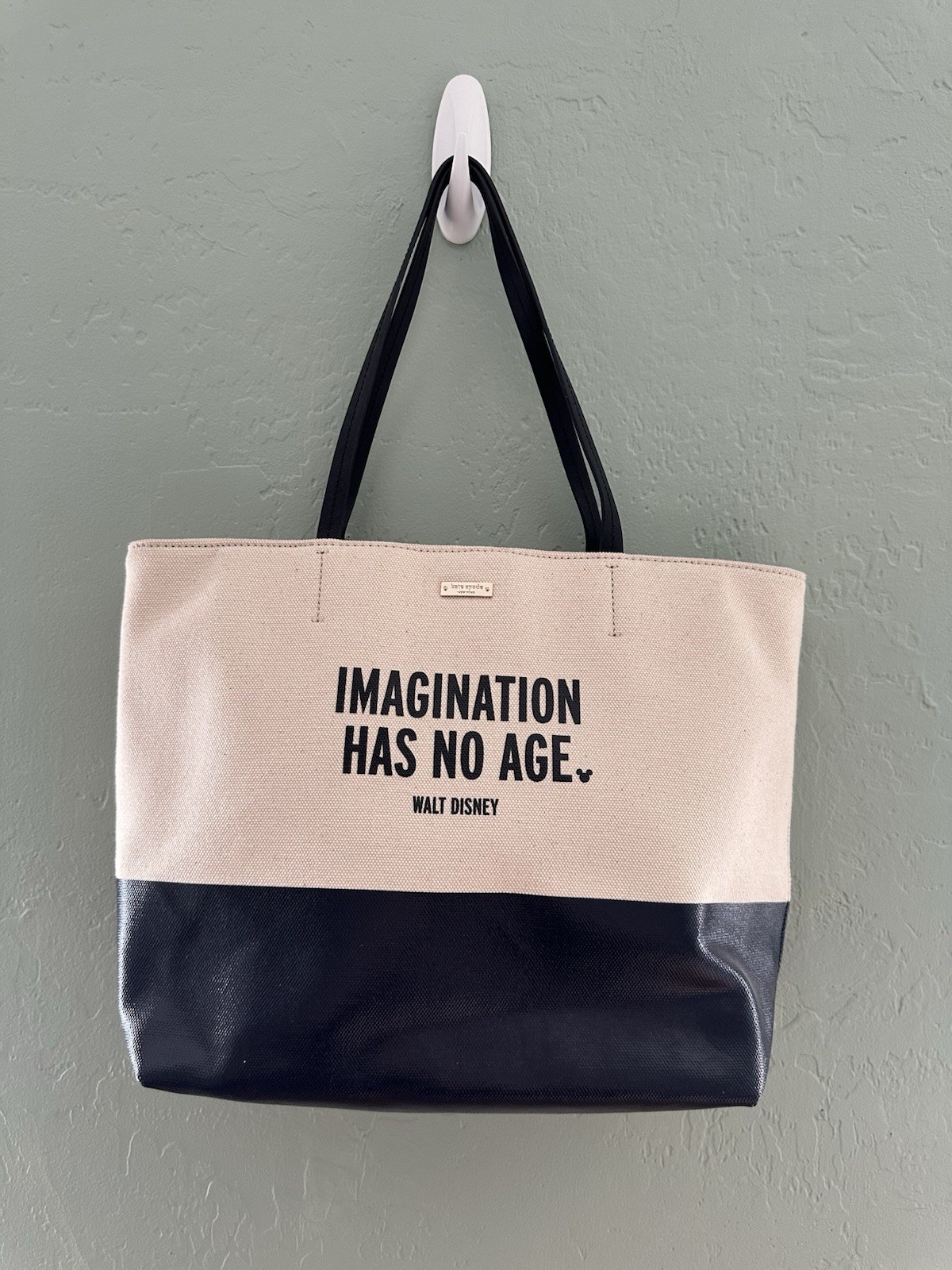 RARE Kate Spade Disney Parks "Imagination Has No Age" Canvas Tote + Clutch NWOT