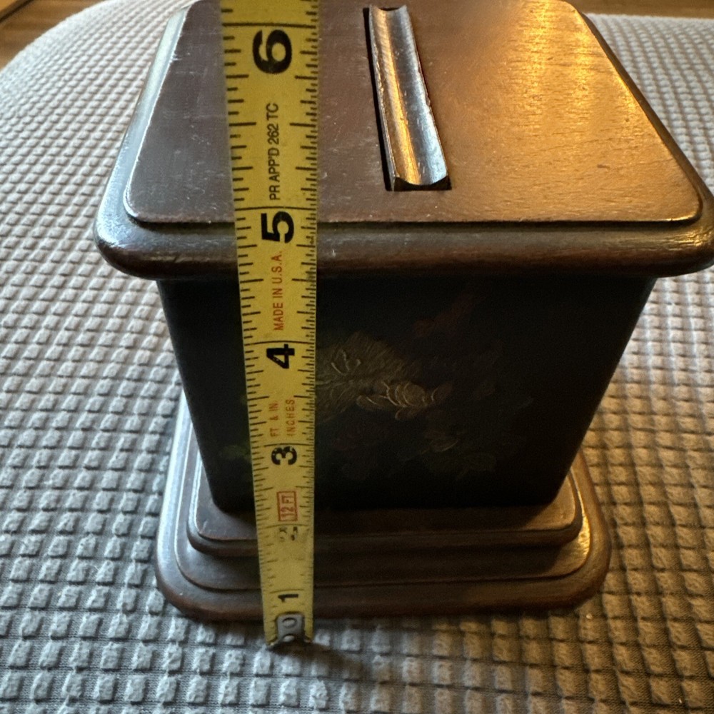 Antique Painted Wood Cigarette Dispenser