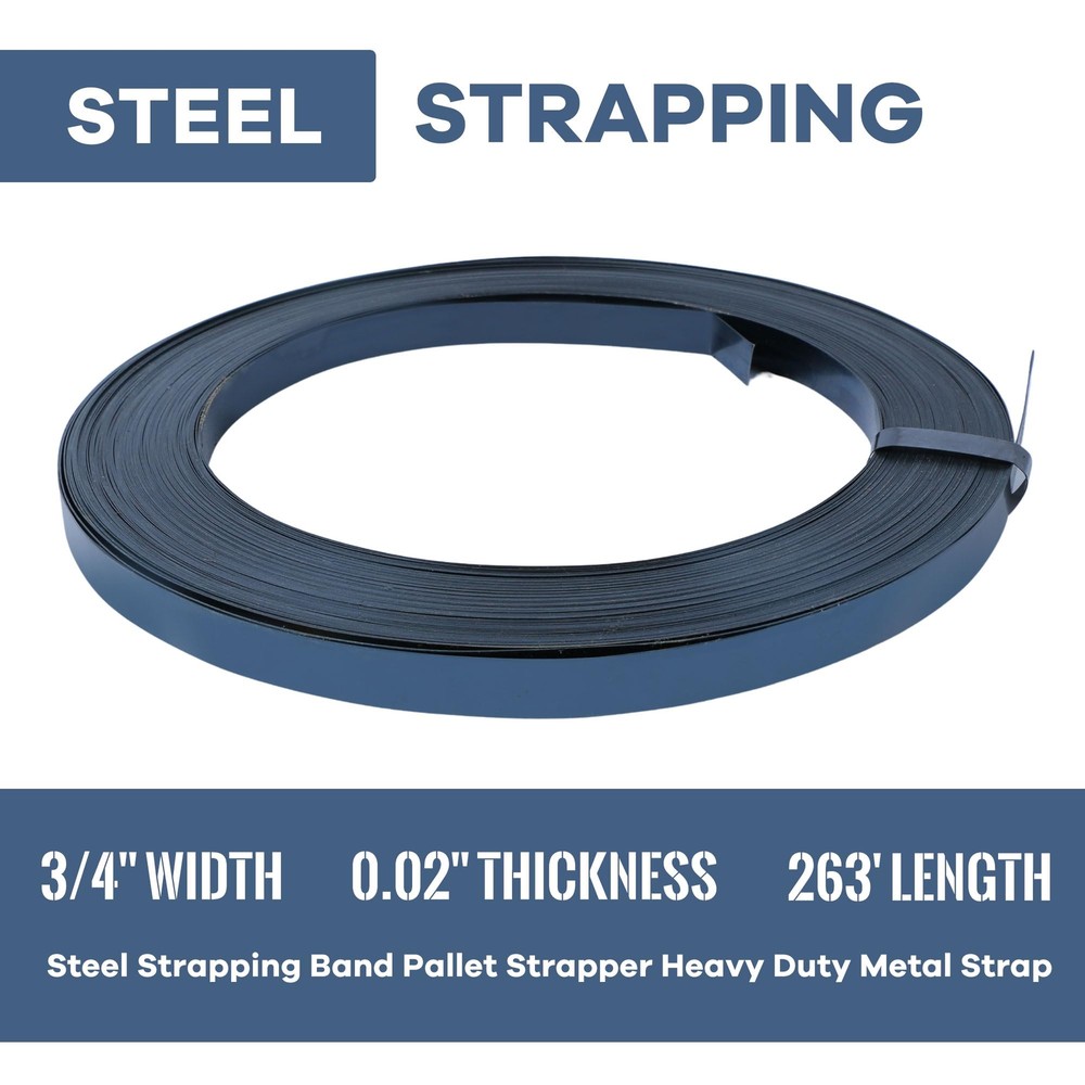 U.S. Solid 3/4" x 0.02" x 263' Steel Strapping