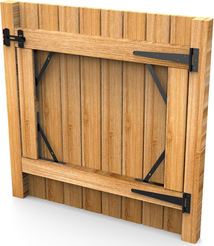 Fence Gate Frame Kit with 8 Inch Hinges and Gate Latch, Includes Corner Brace Br