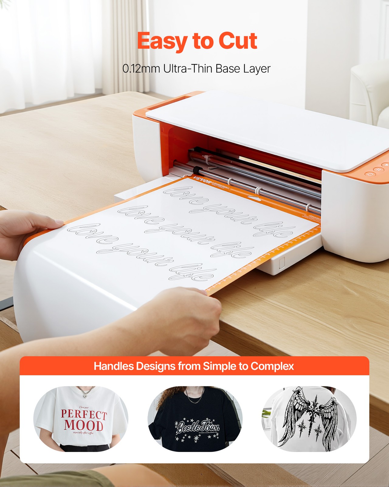 VEVOR Heat Transfer Vinyl HTV Iron on Vinyl Roll 12 in x 25 ft Glossy White