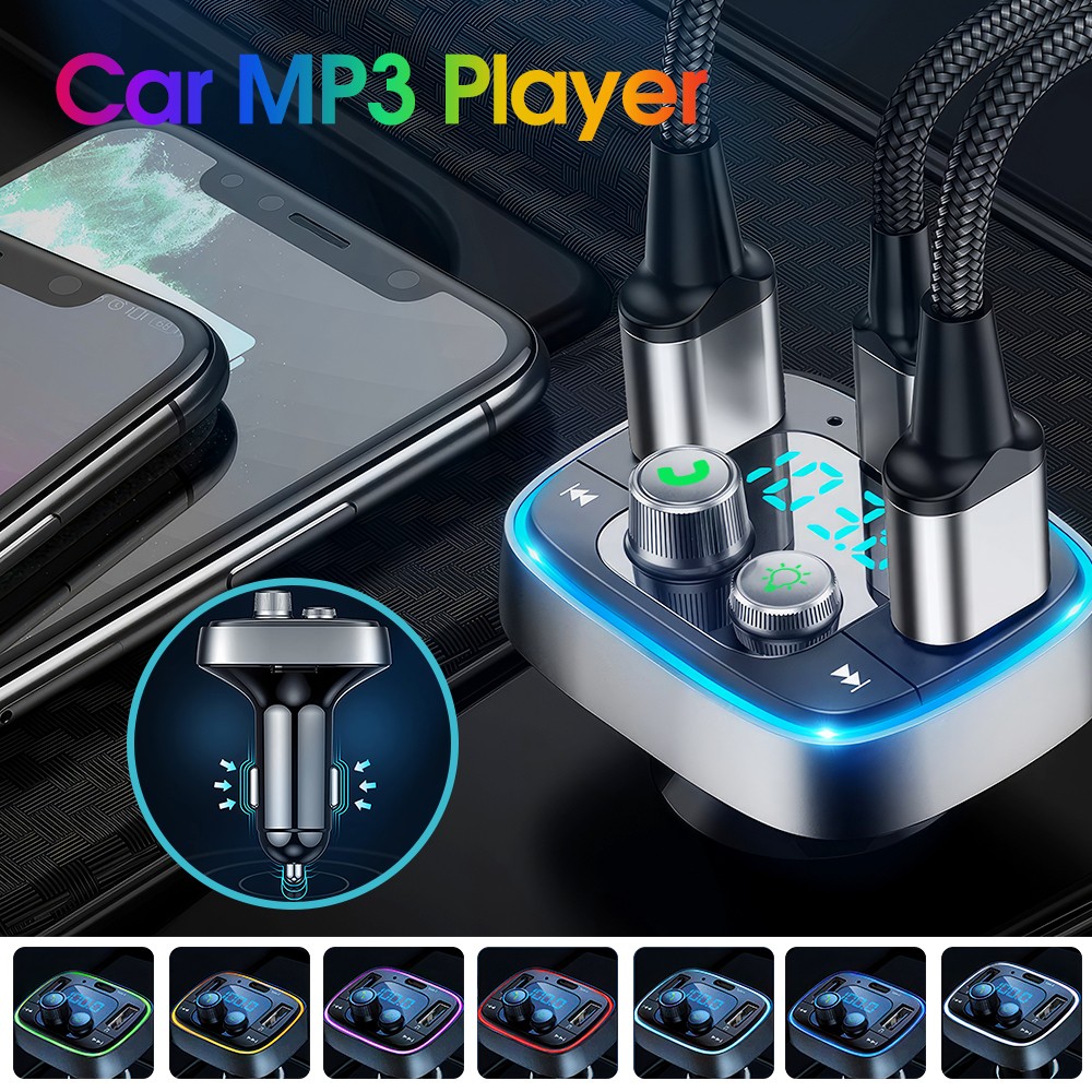 FM Transmitter Bluetooth MP3 Adapter QC3.0 Charger Handsfree Wireless Car Kit US