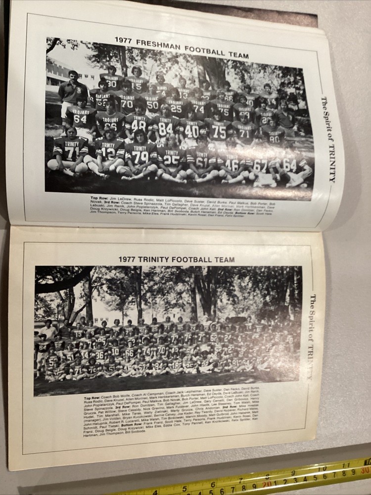 1977 Trinity v Ledgemont High School Football Program Missing Back Cover