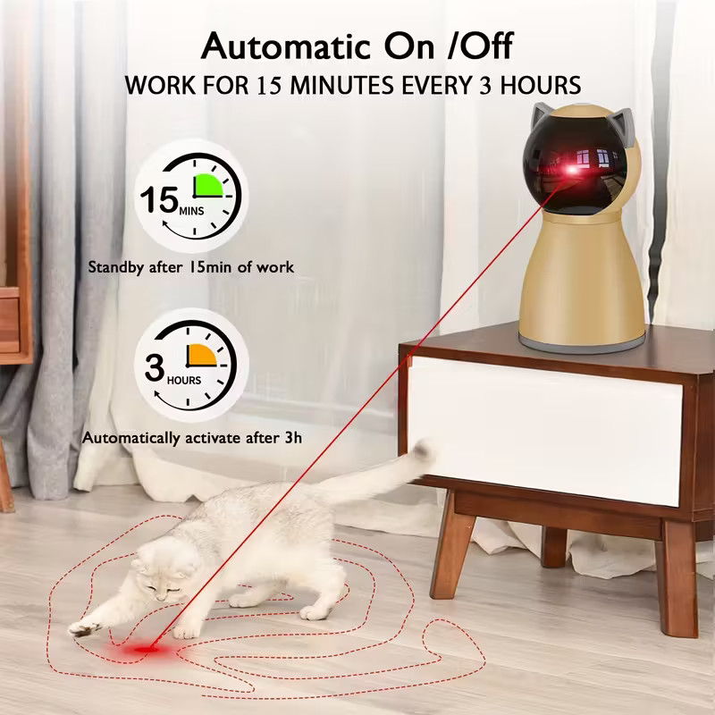 Automatic Cat, Laser Toy, Rechargeable Interactive, Pet Toy Random, Movement