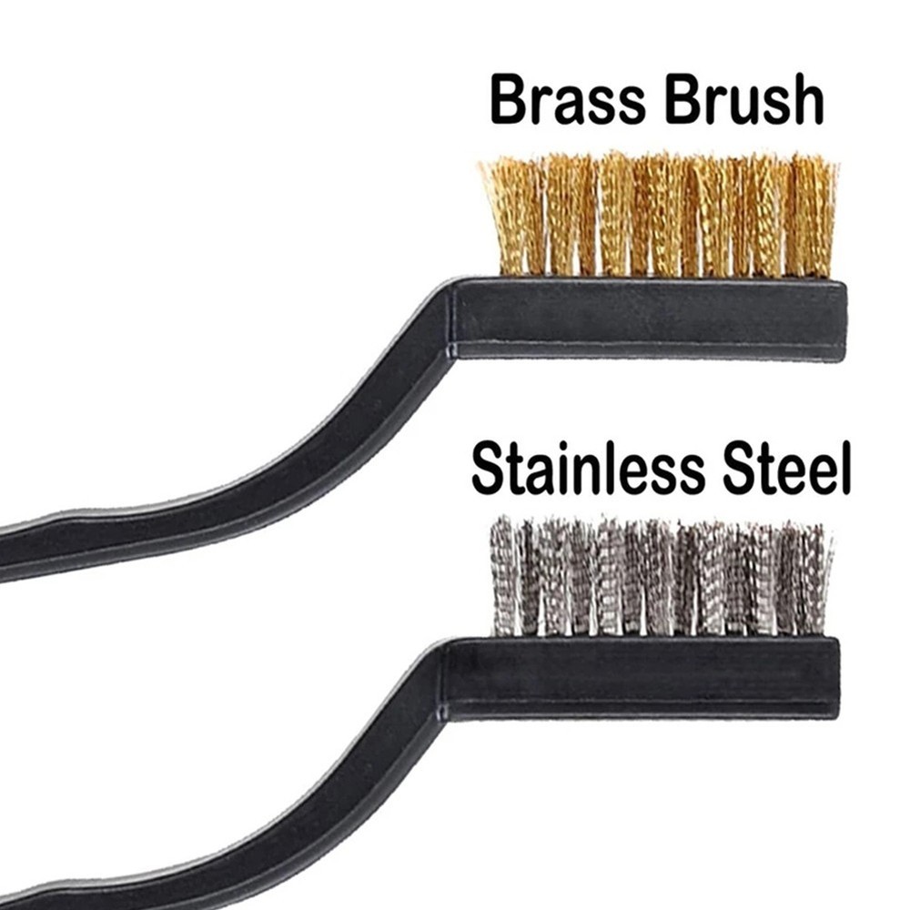 6x Wire Brushes For Cleaning Welding Slag Rust Scratch Plastic Curved Handle