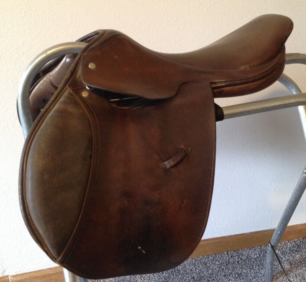 Brown 16 inch Jumping Saddle - Square Back