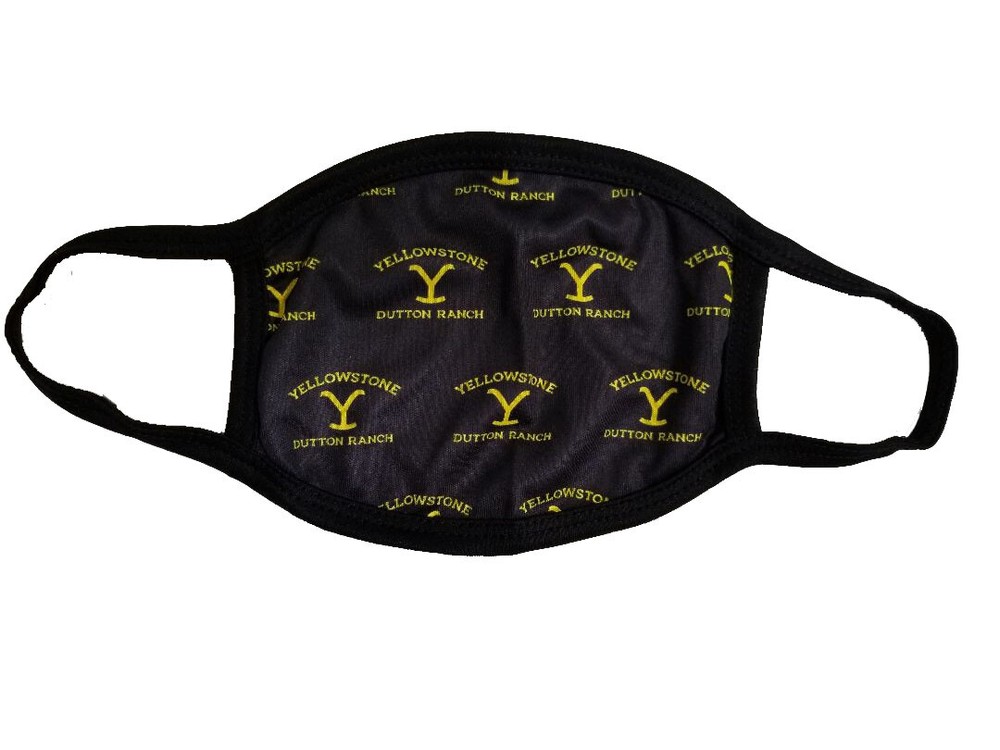 Yellowstone Repeat Logo Black Custom Protective Face Mask Washable Reusable
