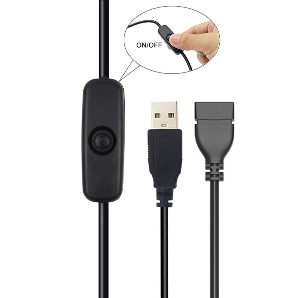 USB Cable with Switch ON/OFF Cable Extension for USB Lamp Power Supply