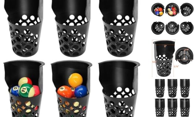 Pool Table Pockets Replacement Pockets for Billiard Table Set of 6 Large