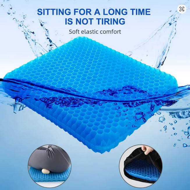 Gel Seat Cushion Summer Breathable Honeycomb Design For Pressure Relief Backpain