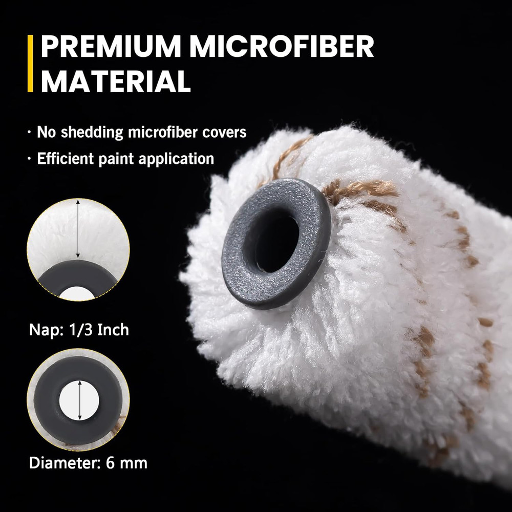 Microfiber Paint Roller Covers, 20 Pack 4 Inch Microfiber Roller Covers with Rol