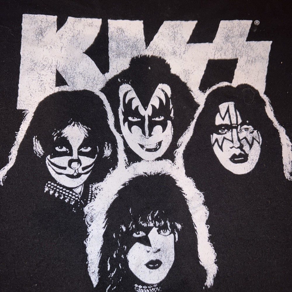 KISS Band Logo Make Up Concert Tour Shirt 4XL Black Stanley Simmons Frehley New