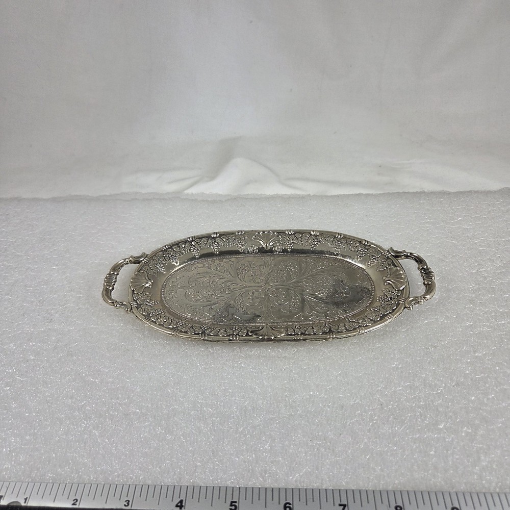 Vintage Silver Plate Trinket Holder EP Zinc