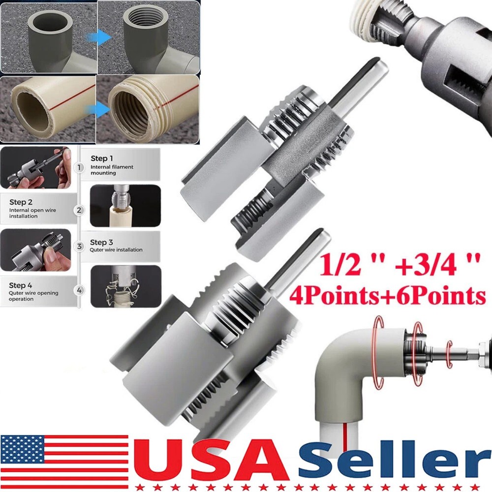Integrated Internal & External Pipe Threading-Tool, PVC Pipe Threader Kit USA~~~