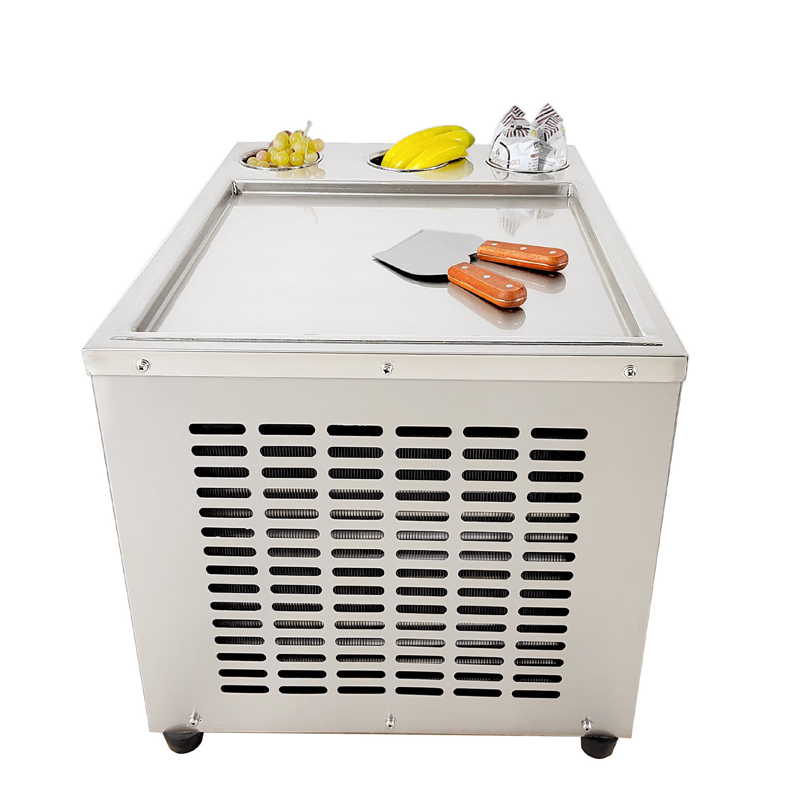 USA Kolice Countertop fry ice cream machine 18''x18'' square pan with 3 tanks