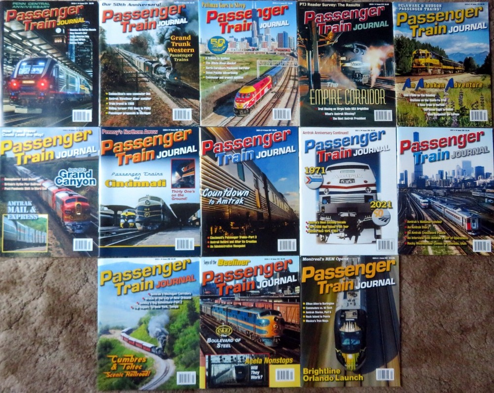 PASSENGER TRAIN JOURNAL - Thirteen (13) Issues 2018-2023