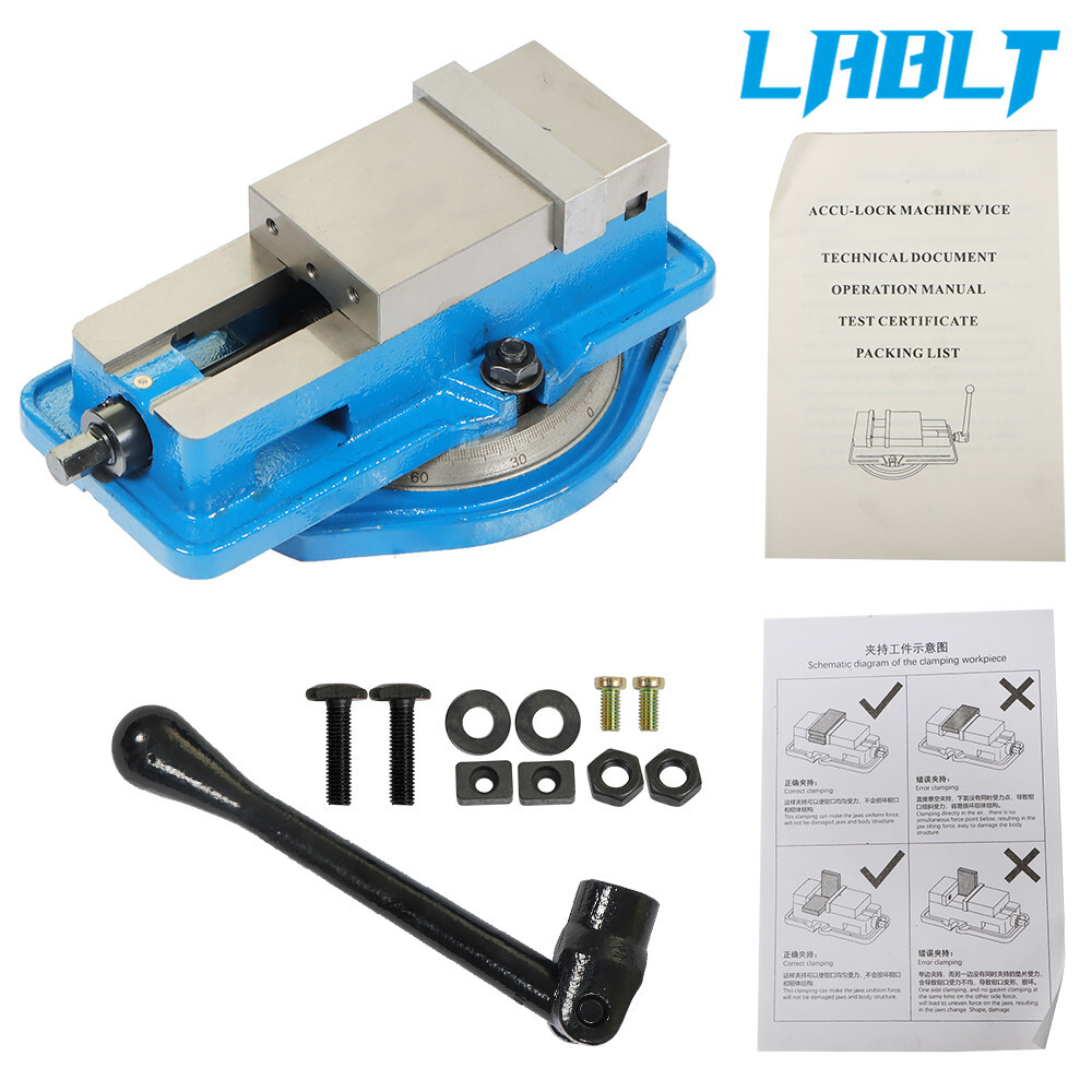 LABLT 3 Inch Milling Machine Lockdown Vise With 360 Swiveling Base Precision