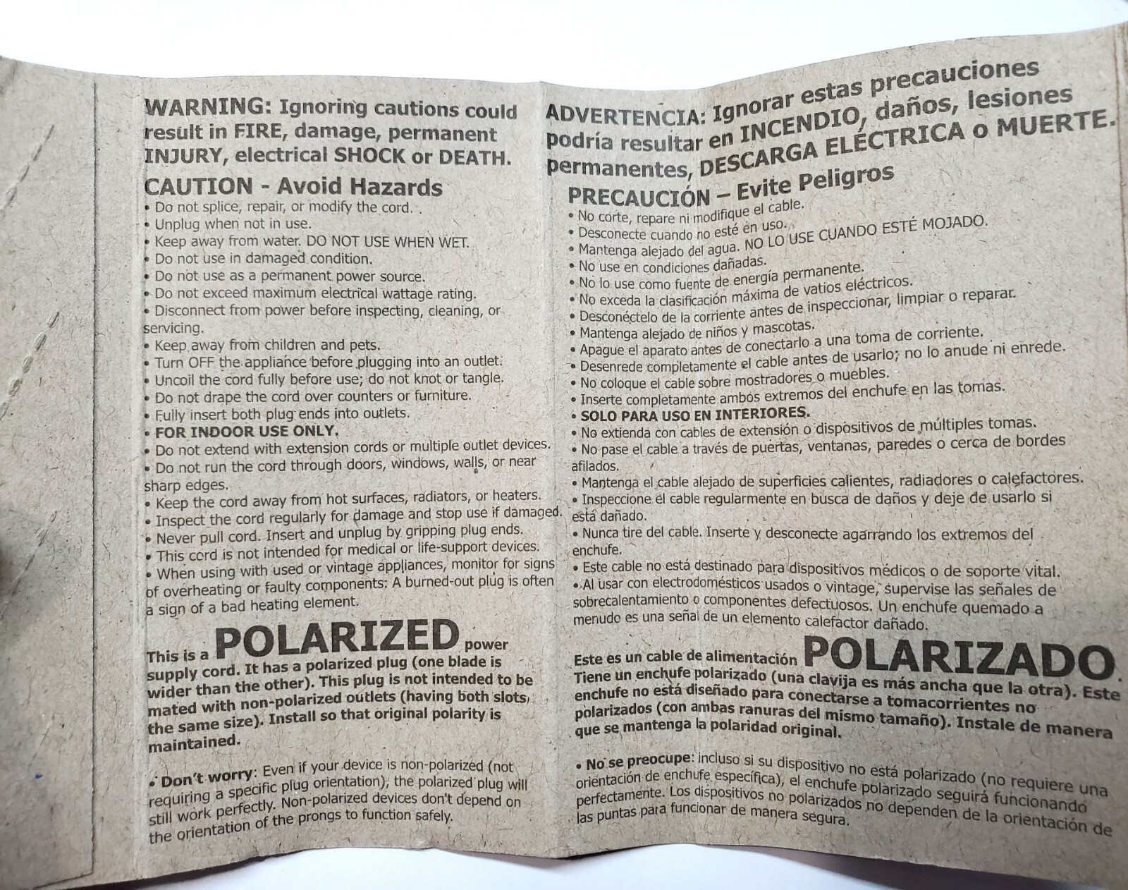 New 6' Vintage Appliance Replacement Power Cord 11/16" Center To Center Contacts