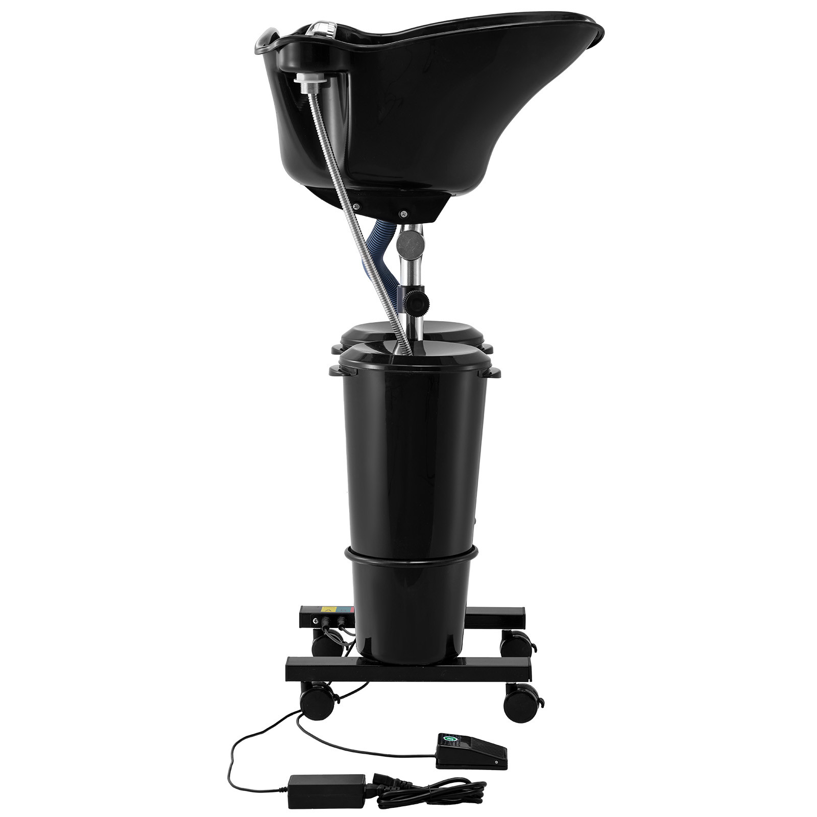 VEVO Portable Shampoo Bowl w/Drain Hose 2 Buckets Adjustable Height Salon Sink