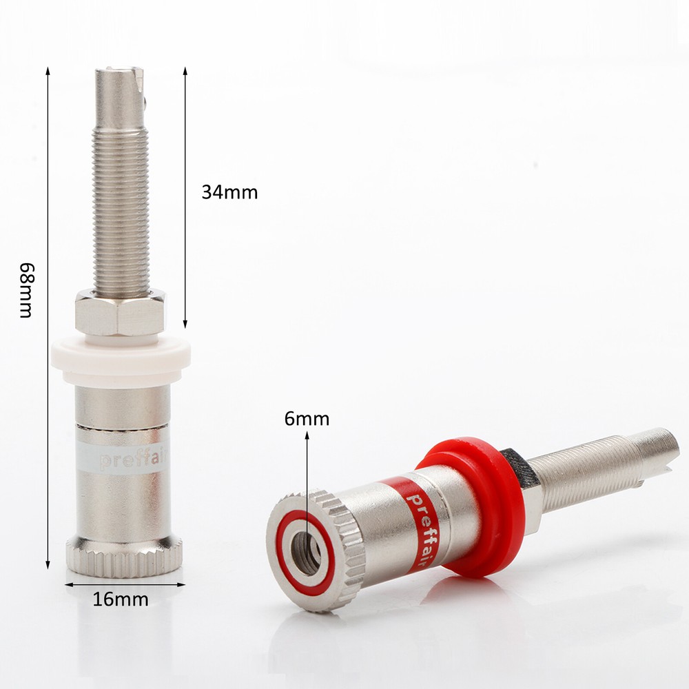 8pcs HIFI Binding Post Rhodium Plating Long Thread Terminal Speaker Plug Adapter