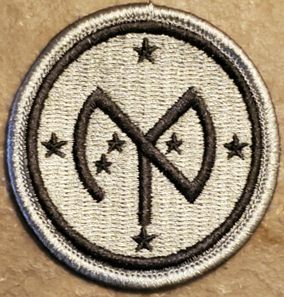 US ARMY 27th Infantry Division OD Subdued patch w/ hook & loop backing VTG ORG