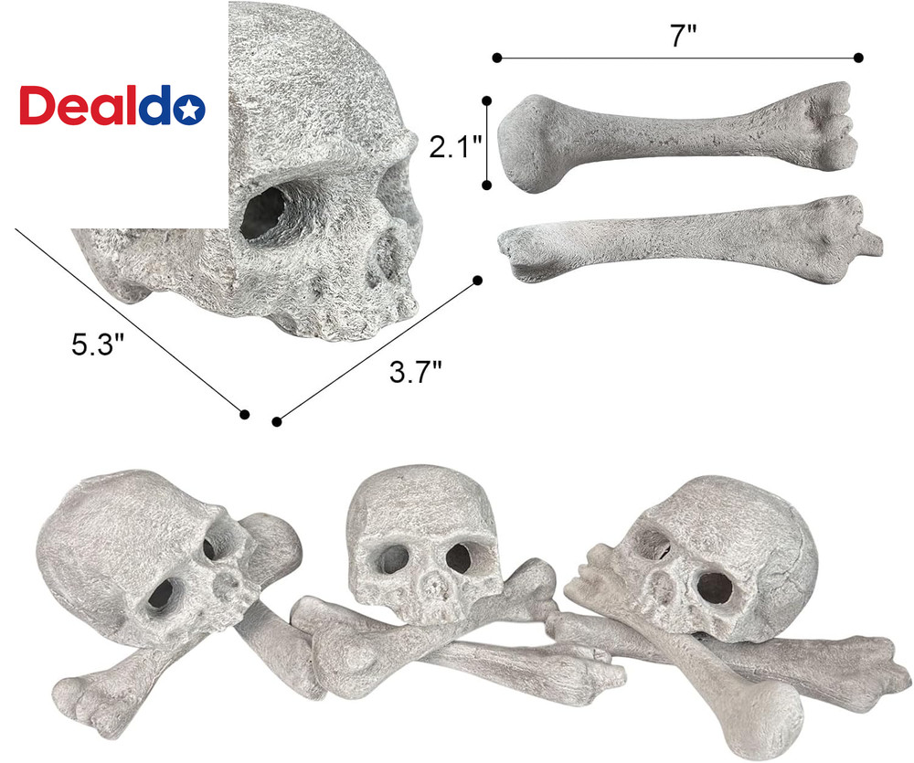 9 Pcs Ceramic Skulls for Fire Pit, Durable Reusable Fireproof Fire Pit Skull Log