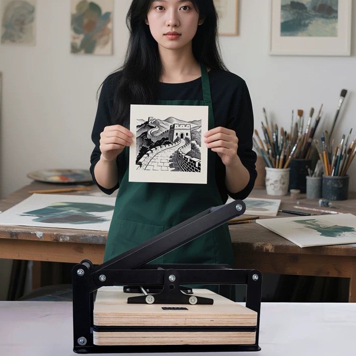 Portable Etching Press Machine Manual Flat Press Woodblock Printmaking Machine