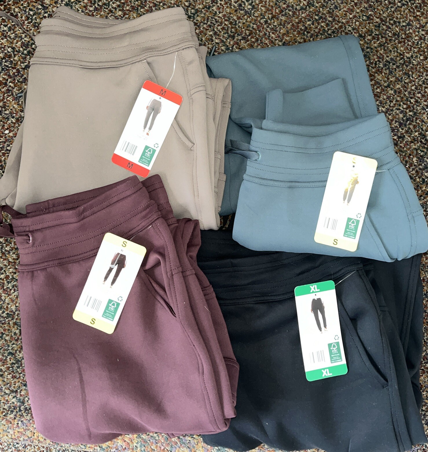 32 Degrees Heat Drawstring Side Pockets Jogger Pants BLACK,BLUE,DARK RED,TAN NWT