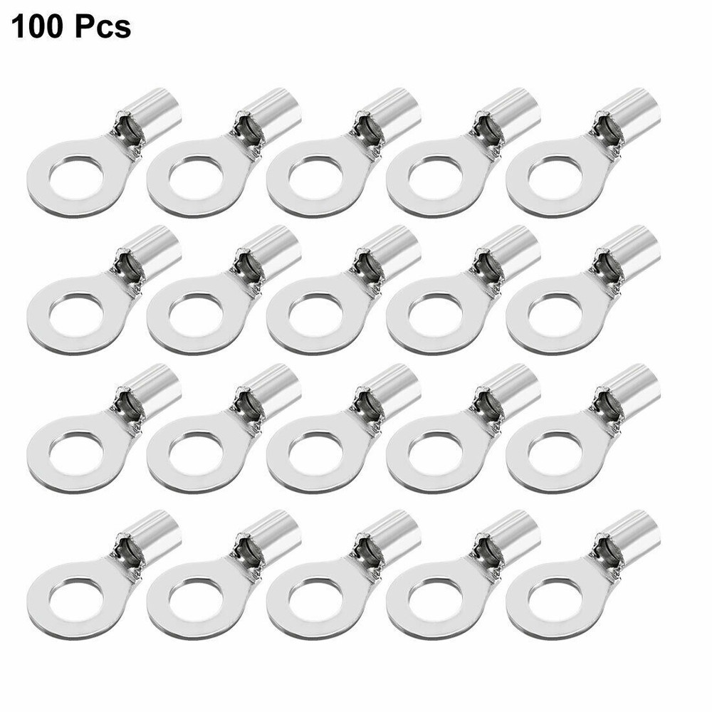 100Pcs RNB5.5-6 U-Type Copper Crimp Terminals 4-6mm2 Wire Connector