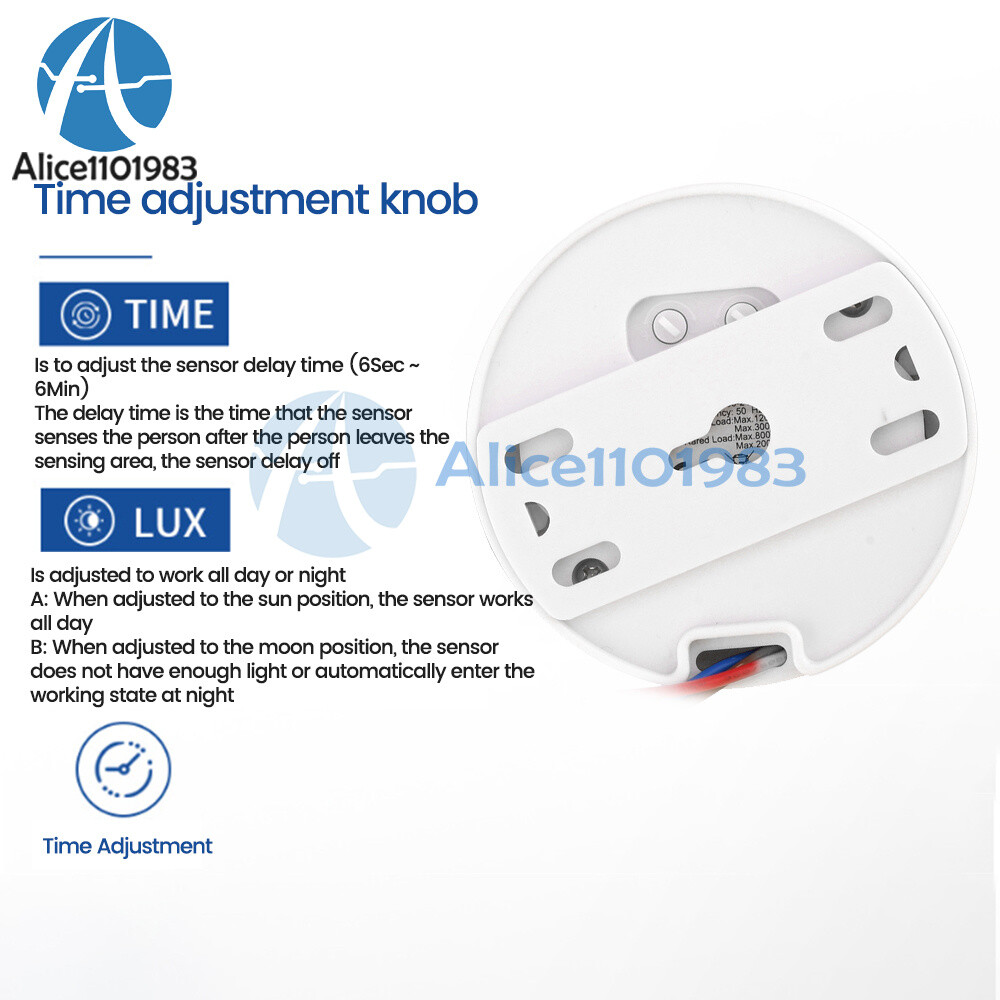 AC85-265V Infrared PIR Motion Induction Sensor 360° Detection For Ceiling Light