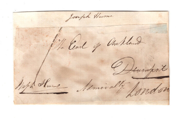Joseph Hume 1777-1855 Signed Envelope / Autographed British Politician, Surgeon
