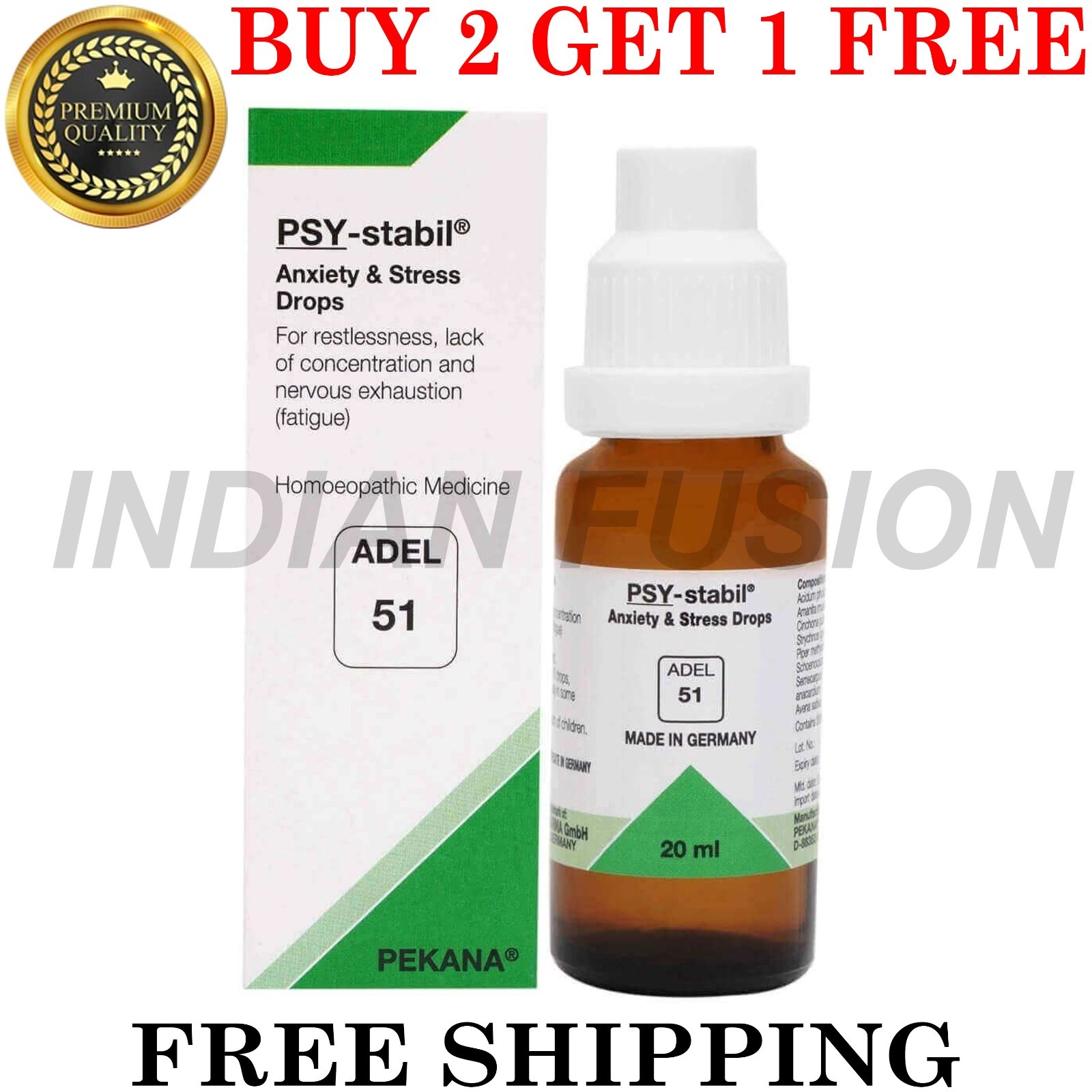 ADEL 51 Psy-Stabil Drop Homeopathic Anxiety & Stress Drops BUY 2 GET 1 FREE