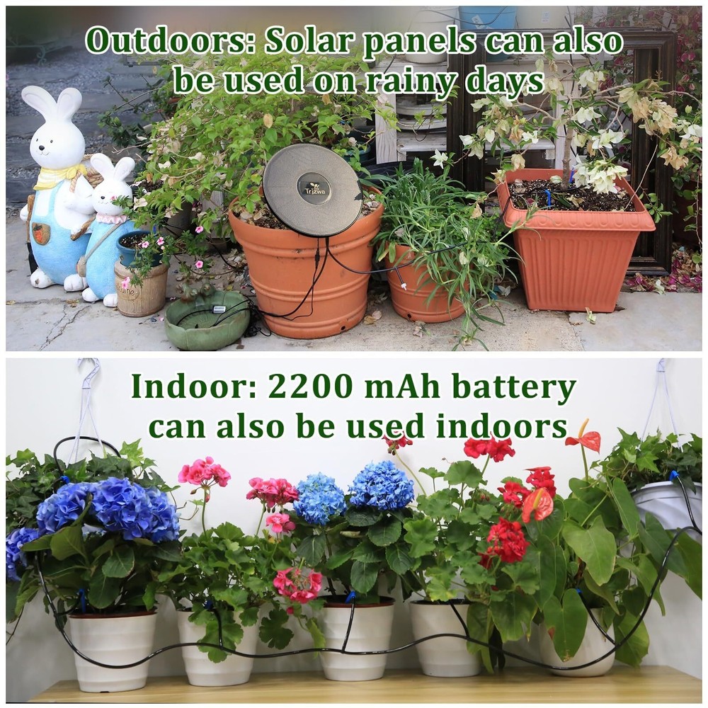 Solar Automatic Irrigation System , Drip Irrigation Kit for Outdoor/Indoor Decor