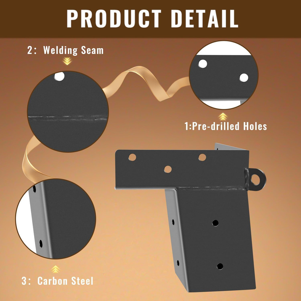 4 Pcs Deer Stand Brackets 4X4 Deer Blind Brackets Compound Angle Platform Bracke