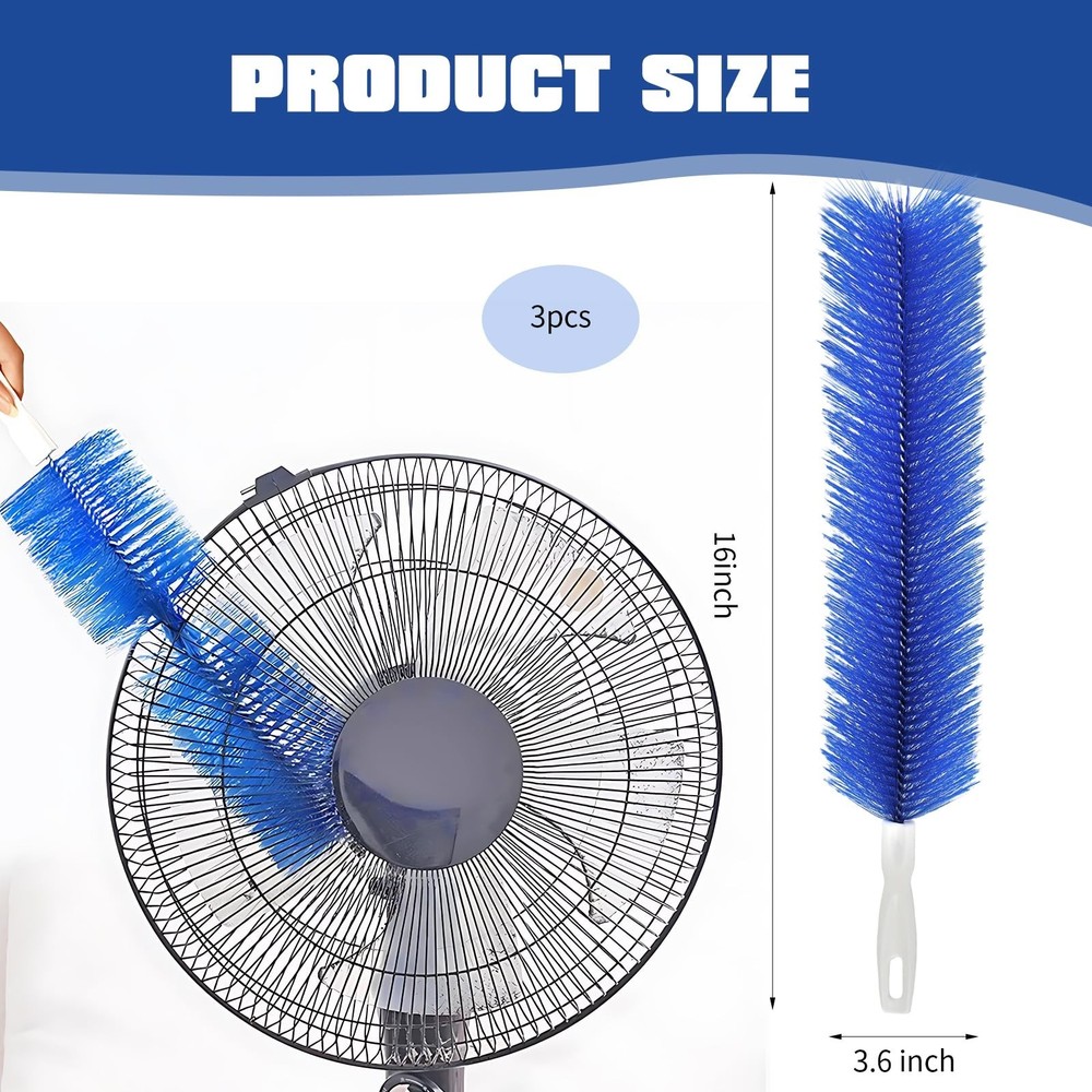 3-Pack Fan Cleaning Brush with Bendable Microfiber Dust Cleaning Brush Tool
