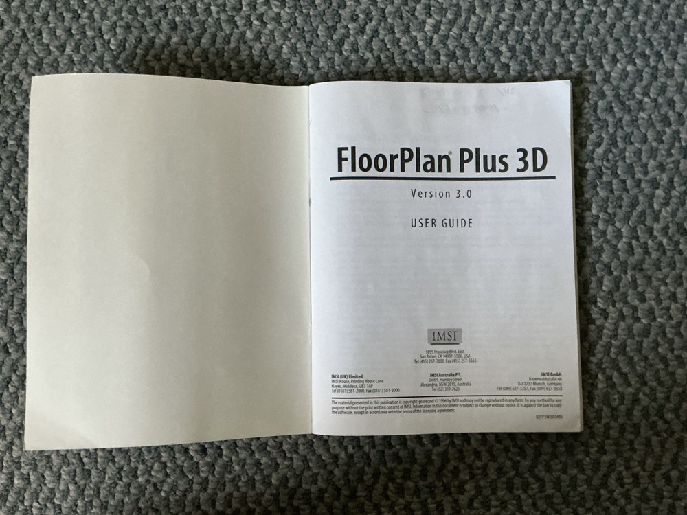 IMSI FloorPlan Plus 3D Garden Designer PC Software. CD’s & Floopy disk