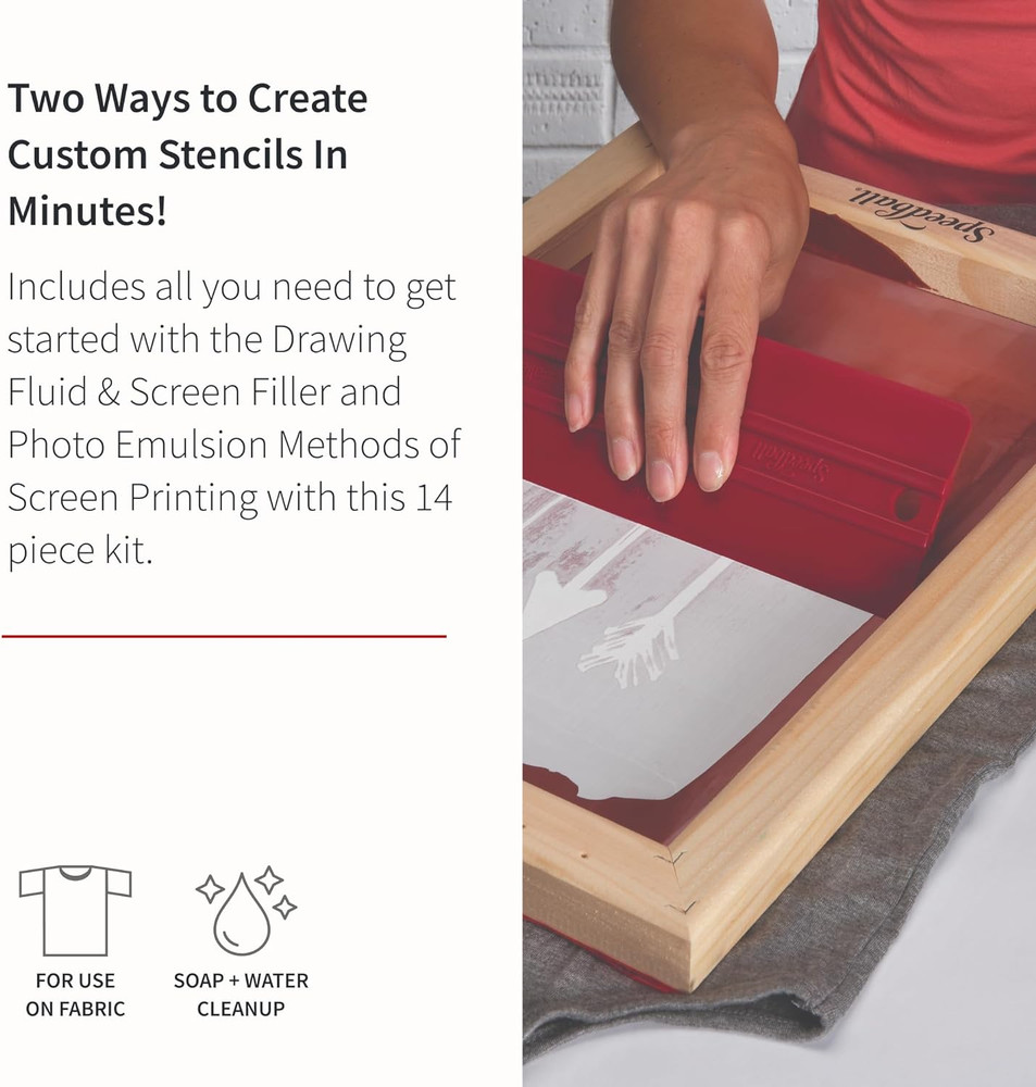 Intermediate Screen Printing Kit - Complete Fabric Starter Set with Inks, Emulsi