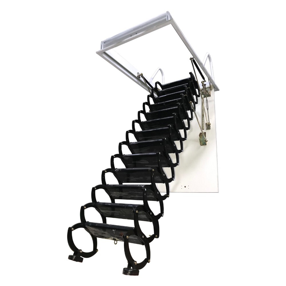 PreAsion Hidden Telescopic Folding Attic Pull Down Ceiling Ladder 10.5ft 13 Step