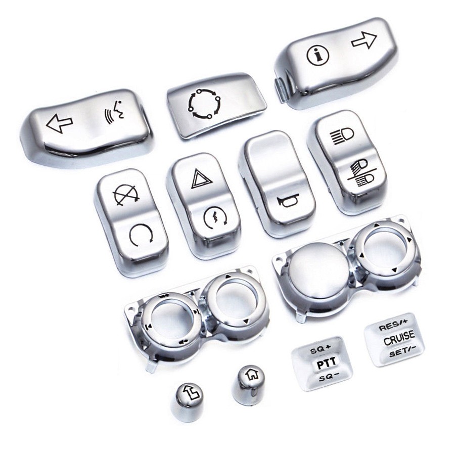 13pcs Hand Control Housing Button Cover Switch Cap Kit For Harley Electra Glide