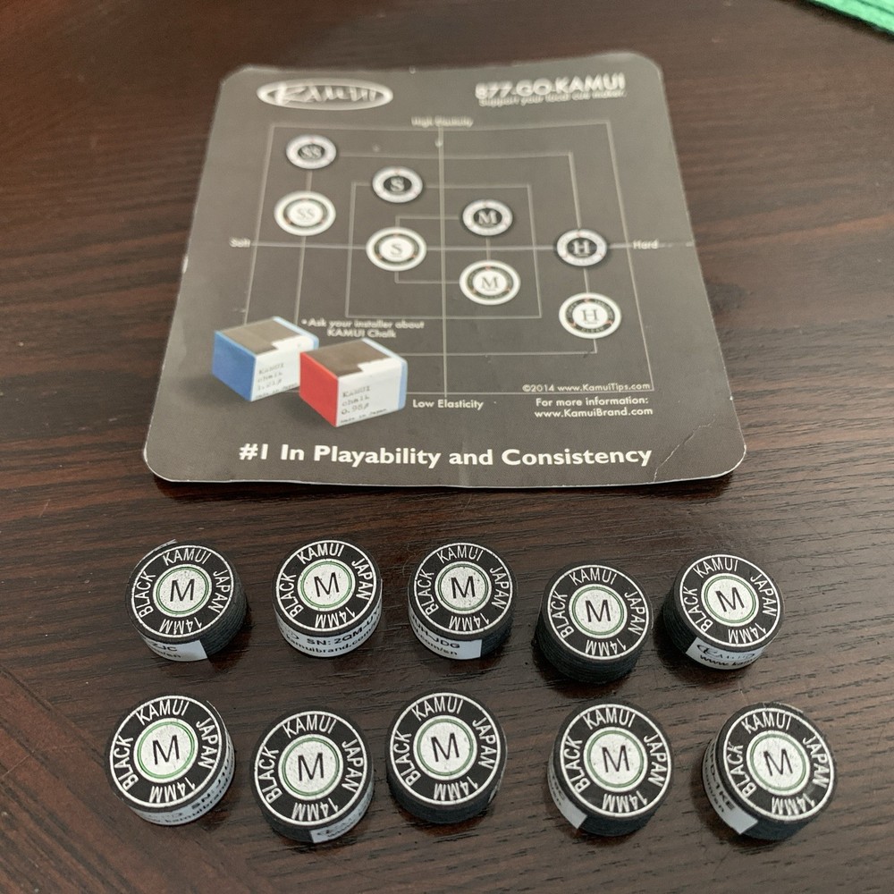 KAMUI Black MEDIUM Laminated Billiard CUE TIP - 1 pc