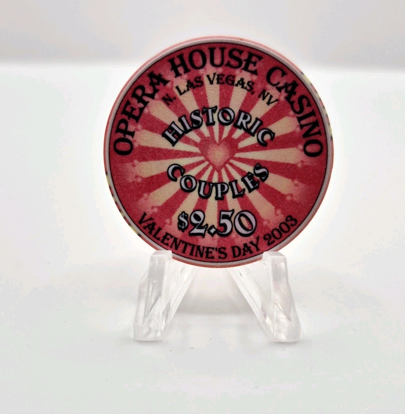 Opera House Casino LV Nevada 'Valentine 2002' $2.50 Casino Chip E1739 LTD 500