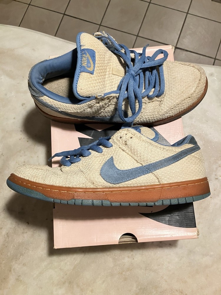 Size 10 nike sb dunk lows blue hemps