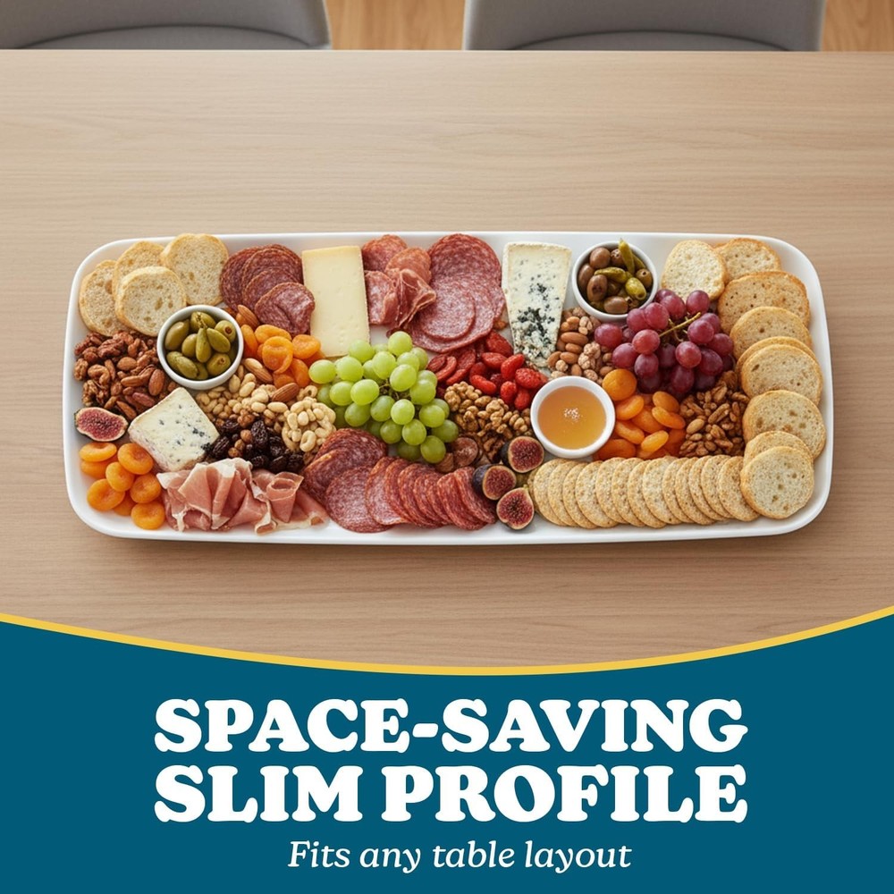 Rectangle White Serving Tray (2-Pack) - 17.5" Disposable Serving Platter