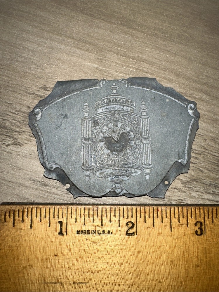 Printing Block “ Old Clock Face, Tower? “ Nice Image