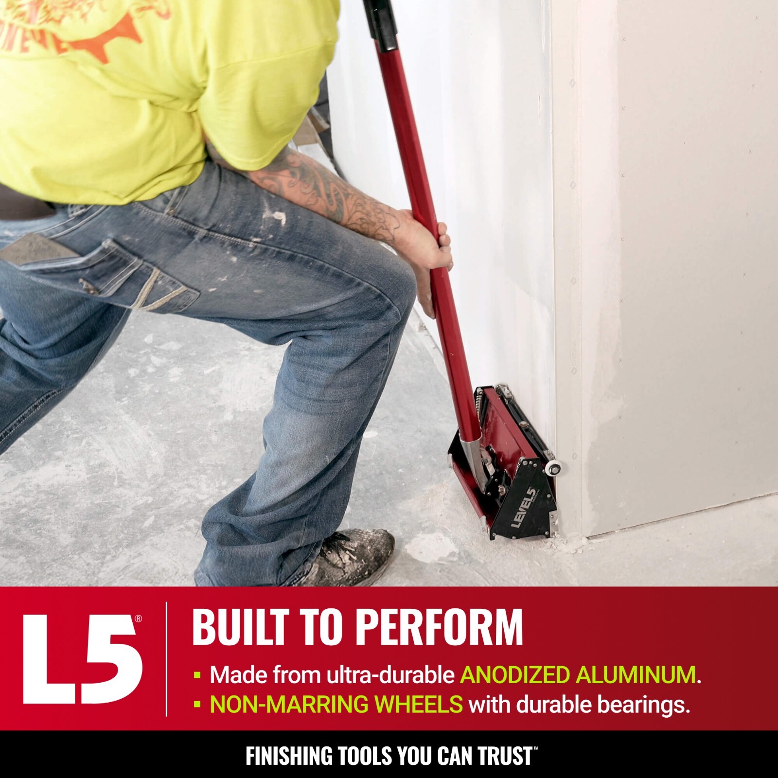 LEVEL5 Drywall Tools 12" MEGA Flat Finishing Box [2nd Generation] 4-769R